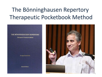 The Bönninghausen Repertory Therapeutic Pocketbook Method
