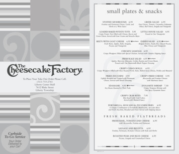 Small Plates Snacks - The Cheesecake Factory