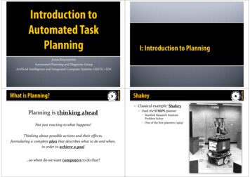 Introduction To Automated Task Planning - LiU