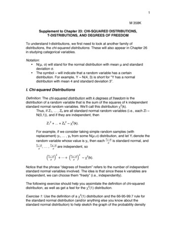 Supplement To Chapter 23: CHI-SQUARED DISTRIBUTIONS, T .