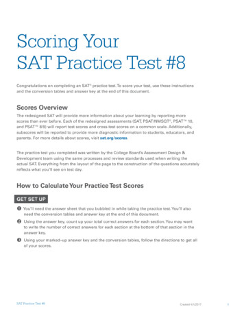 Scoring Your SAT Practice Test #8 - PowerScore