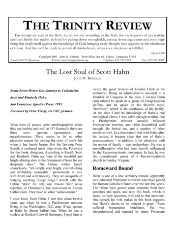 The Lost Soul Of Scott Hahn - Trinity Foundation