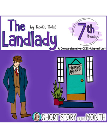 The Landlady By Roald Dahl Short Story Unit For Middle .