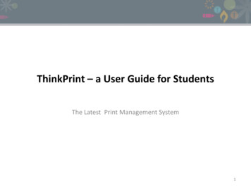 ThinkPrint – A User Guide For Students