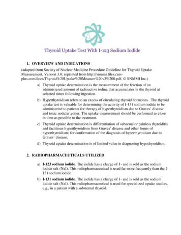 Thyroid Uptake Test With I-123 Sodium Iodide - WordPress 