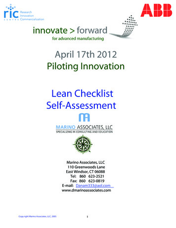 Lean Checklist Self-Assessment - RIC Centre