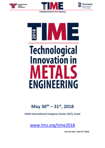 May 30 31 , 2018 - TMS The Minerals, Metals & Materials .