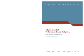 A Basic Model Of Performance-Based Budgeting