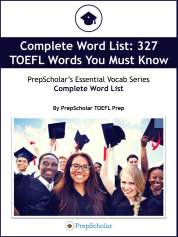 Complete Word List: 327 TOEFL Words You Must Know