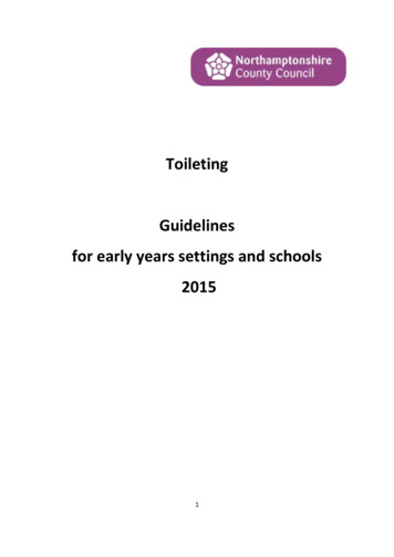 Toileting Guidelines For Early Years Settings And Schools 2015