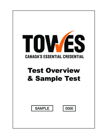 Test Overview & Sample Test - TOWES
