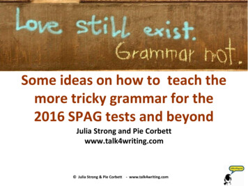 Some Ideas On How To Teach The More Tricky Grammar For The .
