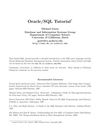Oracle/SQL Tutorial - Emory University