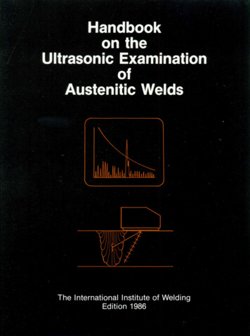 Handbook On The Ultrasonic Examination Austenitic Welds