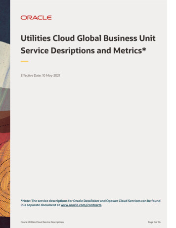 Utilities Global Business Service Descriptions And Metrics