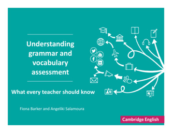 Understanding Grammar And Vocabulary Assessment