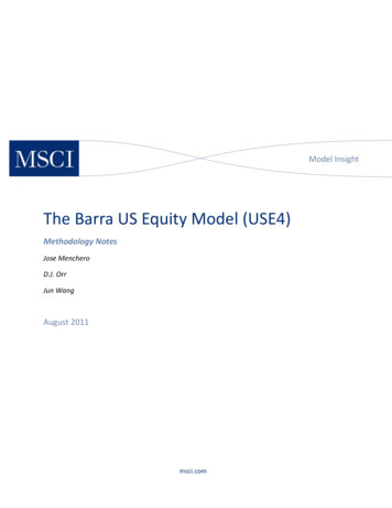 The Barra US Equity Model (USE4) - Top1000Funds 