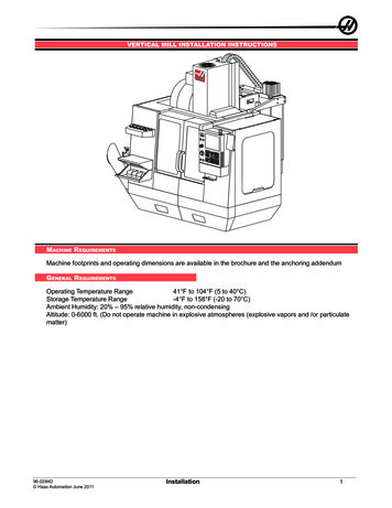 VERTICAL MILL INSTALLATION INSTRUCTIONS - Haas Automation