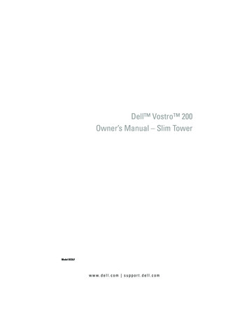 Vostro 200 Owner’s Manual – Slim Tower - Dell