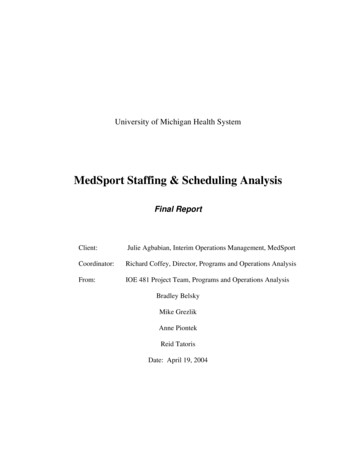 MedSport Staffing & Scheduling Analysis