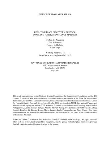 NBER WORKING PAPER SERIES REAL-TIME PRICE DISCOVERY IN .