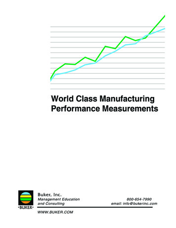World Class Manufacturing Performance Measurements