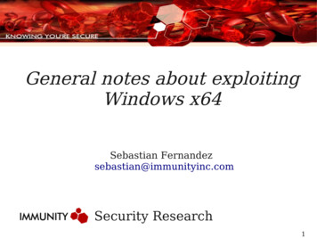 General Notes About Exploiting Windows X64