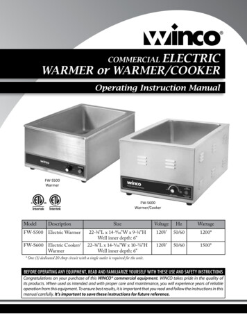 COMMERCIAL ELECTRIC WARMER Or WARMER/COOKER