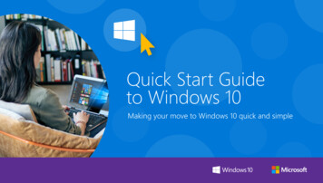 Quick Start Guide To Windows 10