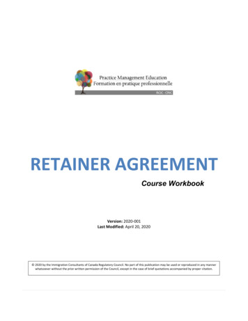Retainer Agreemnt Course Workbook - ICCRC-CRCIC