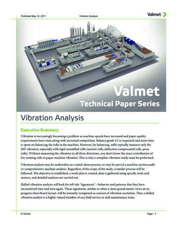 Published May 10, 2011 Vibration Analysis - Valmet
