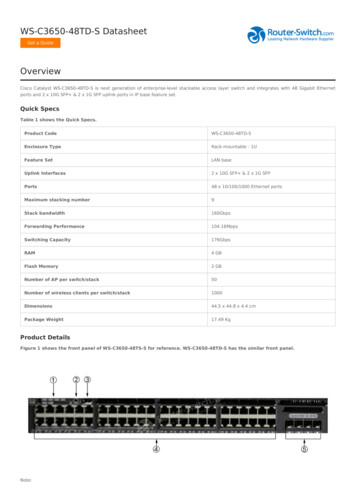 WS-C3650-48TD-S Datasheet Overview - Router Switch
