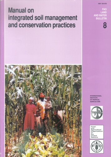Manual On Integrated Soil Management And Conservation .
