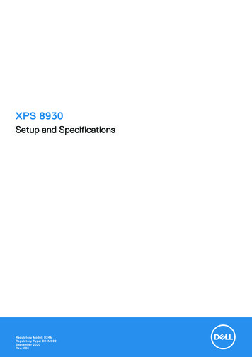 XPS 8930 Setup And Specifications - Dell