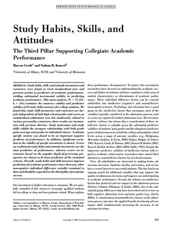 Study Habits, Skills, And Attitudes - Scott Barry Kaufman