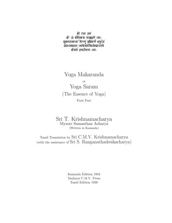 Yoga Makaranda Yoga Saram Sri T. Krishnamacharya