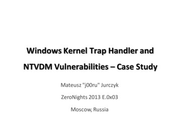 Windows Kernel Trap Handler And NTVDM Vulnerabilities Case .