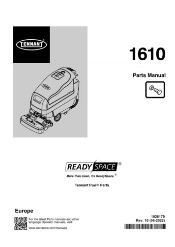 1610 Parts Manual 1026170 Rev10 (Europe) - Tennant Co