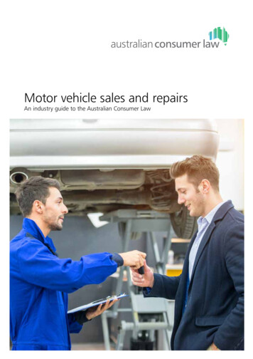 Motor Vehicle Sales And Repairs - Australian Competition And Consumer .
