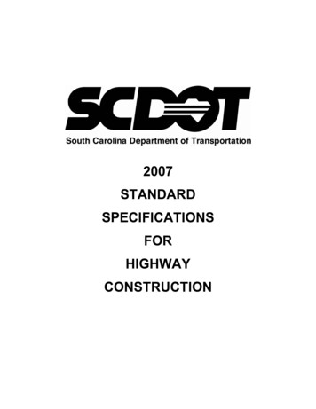 2007 Standard Specifications For Highway Construction