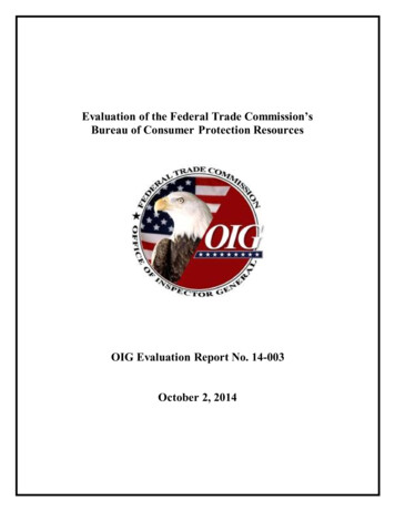 Evaluation Of The FTC Bureau Of Consumer Protection Resources (PDF)