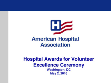 Hospital Awards For Volunteer Excellence Ceremony