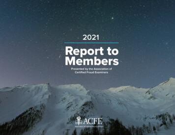 2021 Report To Members - Association Of Certified Fraud Examiners