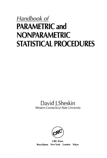 Handbook Of PARAMETRIC And NONPARAMETRIC STATISTICAL PROCEDURES