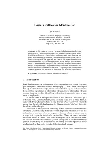 Domain Collocation Identication
