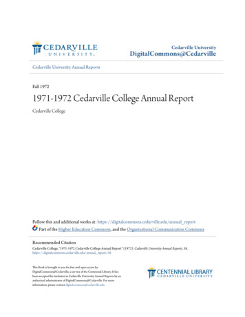 1971-1972 Cedarville College Annual Report - CORE