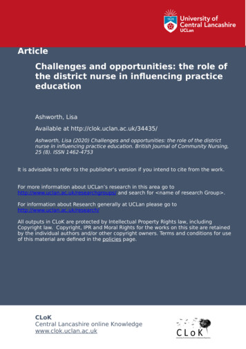 Article Challenges And Opportunities: The Role Of The District . - CLOK