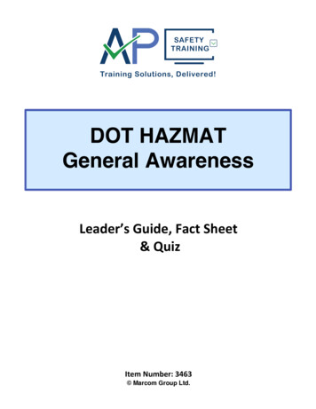 DOT HAZMAT General Awareness - AP Safety Training