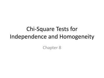 Chi-Square Tests For Independence And Homogeneity
