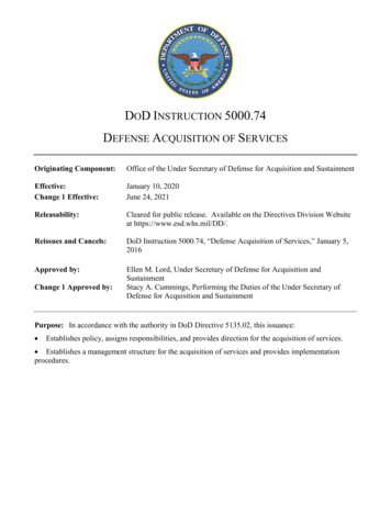 DOD INSTRUCTION 5000 - Executive Services Directorate